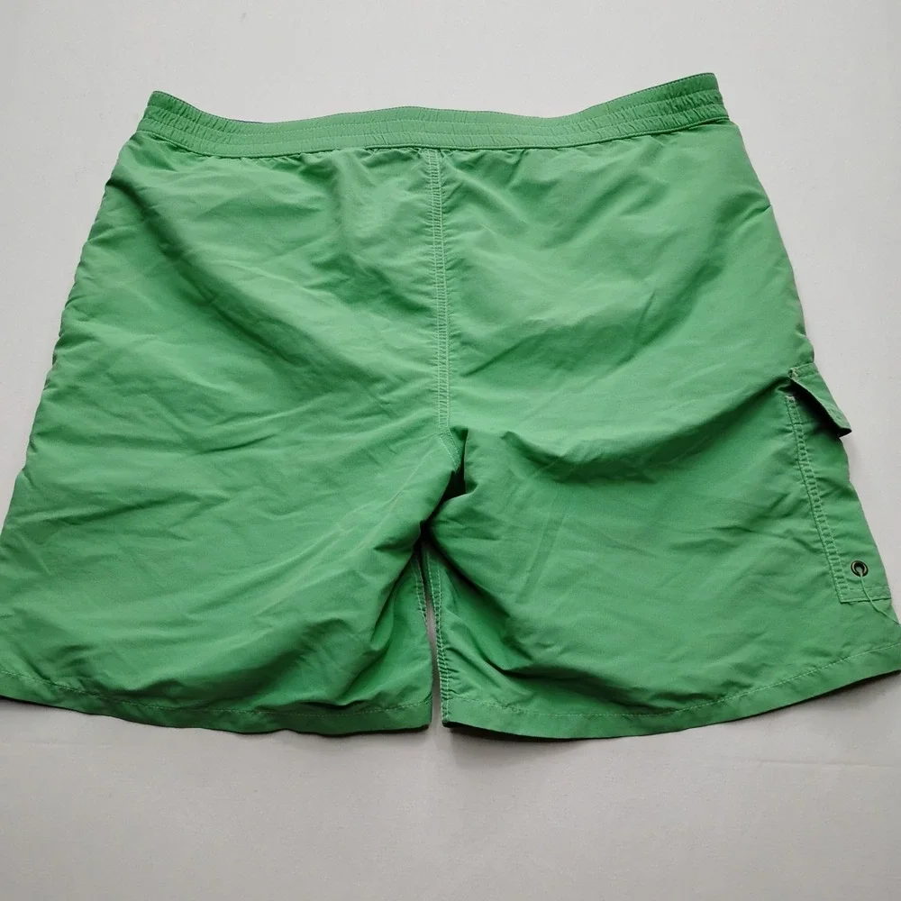 Polo Ralph Lauren Men's Large Green Swim Trunks Board Shorts Lined Drawstring